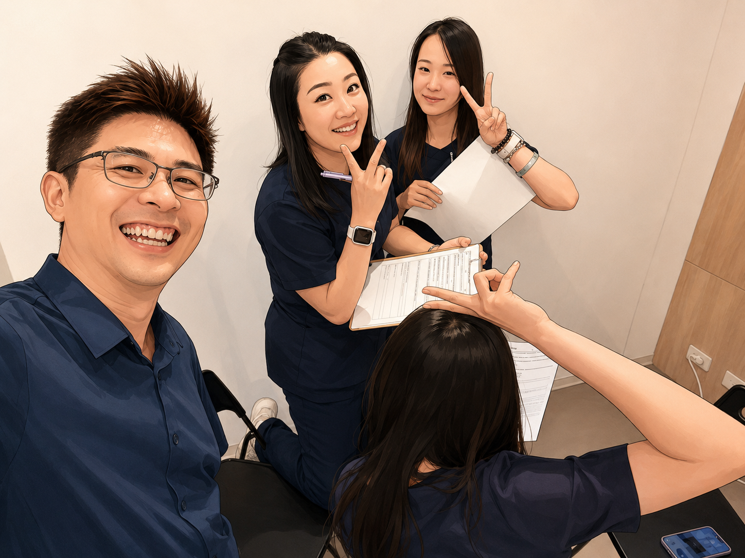 工作現場的團隊與表單