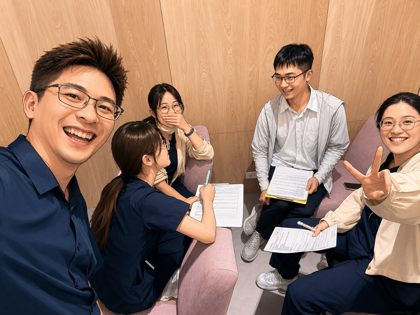 帶著表單一起討論的組織現場